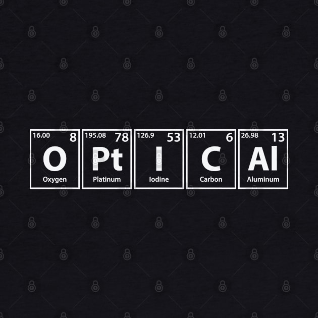 Optical (O-Pt-I-C-Al) Periodic Elements Spelling by cerebrands